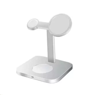 COTEetCI postolje i stanica za punjenje MagSafe 3u1 AirPods/iPhone/Apple Watch WS-36, srebrna COTEetCI postolje i stanica za punjenje MagSafe 3u1 AirPods/iPhone/Apple Watch WS-36, srebrna
