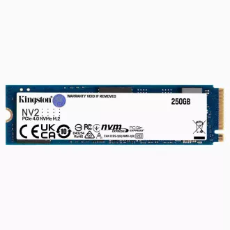 Kingston SSD 250 GB NV2 M.2 2280 NVMe™ PCIe Gen (R: 3000 MB/s; W: 1300 MB/s) Kingston SSD 250 GB NV2 M.2 2280 NVMe™ PCIe Gen (R: 3000 MB/s; W: 1300 MB/s)
