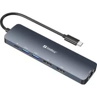 Sandberg docking station, USB-C, 8 različitih konektora, 8K podrška, PD 100 W