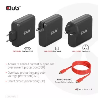 Club3D putni punjač 100W GAN tehnologija, 2xUSB-A i 2xUSB-C, PD 3.0 podrška