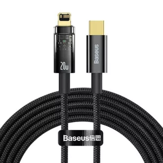 Baseus Explorer Series podatkovni kabel USB-C/Lightning s inteligentnim isključivanjem 20 W 2m crni