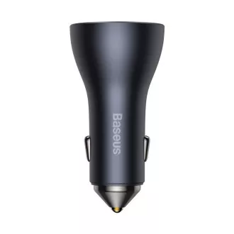 Baseus adapter za brzo punjenje za auto 2*USB-C + USB-A 65W tamno sivi