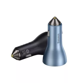 Baseus adapter za brzo punjenje za auto 2*USB-C + USB-A 65W tamno sivi