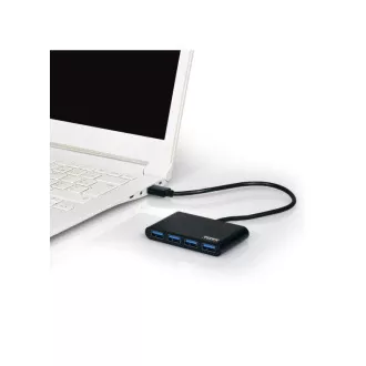 PORT HUB USB-A, 4x USB-A 3.0, crni