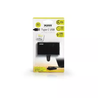 PORT HUB USB-A, 4x USB-A 3.0, crni