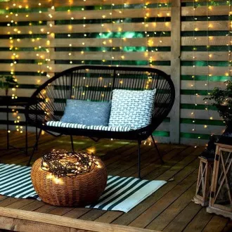 Solight LED vanjski božićni lančić, 100 LED dioda, 10m, 3m kabel, 8 funkcija, timer, IP44, topla bijela