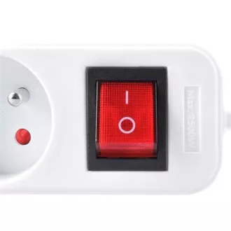 Produžni kabel Solight, 4 utičnice, bijeli, prekidač, 2m Produžni kabel Solight, 4 utičnice, bijeli, prekidač, 2m