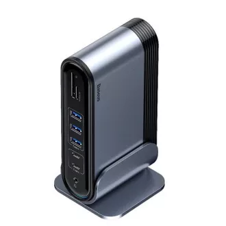 Baseus docking station 17 u 1 za projekciju 3 ekrana s USB-C vezom (CN+EU+UK redukcija utičnica), siva Baseus docking station 17 u 1 za projekciju 3 ekrana s USB-C vezom (CN+EU+UK redukcija utičnica), siva