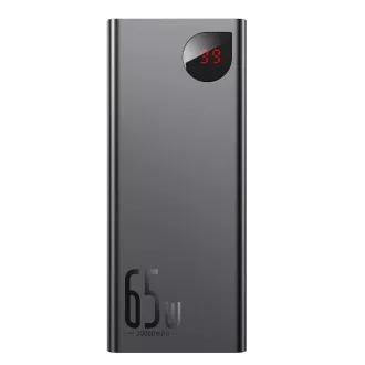 Baseus Adaman Metal Power Bank s digitalnim zaslonom QC + PD 20000mAh 65W, crni + USB-A/USB-C kabel 30cm, crni Baseus Adaman Metal Power Bank s digitalnim zaslonom QC + PD 20000mAh 65W, crni + USB-A/USB-C kabel 30cm, crni