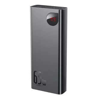Baseus Adaman Metal Power Bank s digitalnim zaslonom QC + PD 20000mAh 65W, crni + USB-A/USB-C kabel 30cm, crni Baseus Adaman Metal Power Bank s digitalnim zaslonom QC + PD 20000mAh 65W, crni + USB-A/USB-C kabel 30cm, crni