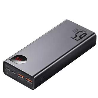 Baseus Adaman Metal Power Bank s digitalnim zaslonom QC + PD 20000mAh 65W, crni + USB-A/USB-C kabel 30cm, crni Baseus Adaman Metal Power Bank s digitalnim zaslonom QC + PD 20000mAh 65W, crni + USB-A/USB-C kabel 30cm, crni