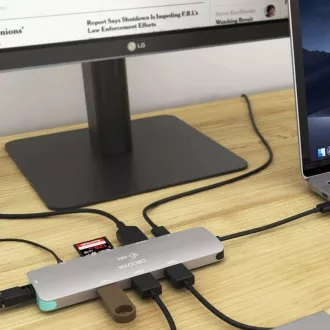 DICOTA USB-C prijenosna 8-u-1 priključna stanica 4K HDMI/PD 100 W