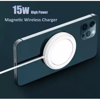 1stCOOL bežični QI punjač 15 W, prijenosni, magnetski, MagSafe kompatibilan, bijeli