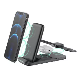 1stCOOL bežični QI punjač 3u1, sklopivi, Apple kompatibilan, crni 1stCOOL bežični QI punjač 3u1, sklopivi, Apple kompatibilan, crni