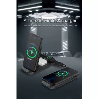 1stCOOL bežični QI punjač 3u1, sklopivi, Apple kompatibilan, crni 1stCOOL bežični QI punjač 3u1, sklopivi, Apple kompatibilan, crni
