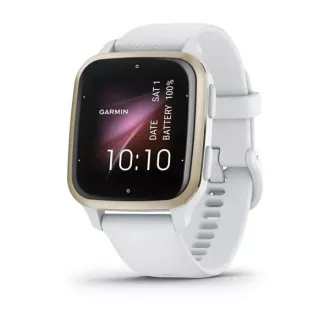 Garmin Venu Sq 2, krem zlatno/bijeli silikonski remen