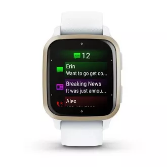 Garmin Venu Sq 2, krem zlatno/bijeli silikonski remen