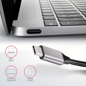 AXAGON HMC-HCR3A, USB 3.2 Gen 1 hub, 3x USB-A porta, HDMI 4k/30Hz, SD/microSD, USB-C kabel 20cm