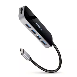 AXAGON HMC-6H4A, USB 3.2 Gen 1 hub, 4x USB-A porta, HDMI 4k/30Hz, PD 100W, USB-C kabel 20cm