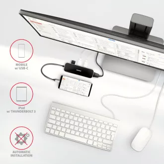 AXAGON HMC-6H4A, USB 3.2 Gen 1 hub, 4x USB-A porta, HDMI 4k/30Hz, PD 100W, USB-C kabel 20cm