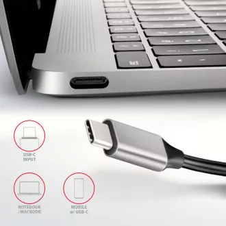 AXAGON HMC-6H4A, USB 3.2 Gen 1 hub, 4x USB-A porta, HDMI 4k/30Hz, PD 100W, USB-C kabel 20cm