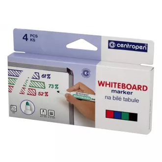 Marker Centropen 8559/4 za bijele ploče 4 boje cilindrični vrh 2,5 mm Marker Centropen 8559/4 za bijele ploče 4 boje cilindrični vrh 2,5 mm