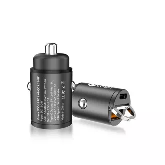C-TECH USB auto punjač UCC-02, 1x tip C + 1x tip A, 30W C-TECH USB auto punjač UCC-02, 1x tip C + 1x tip A, 30W
