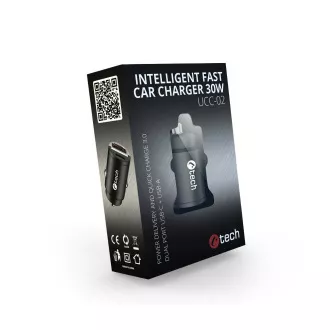 C-TECH USB auto punjač UCC-02, 1x tip C + 1x tip A, 30W C-TECH USB auto punjač UCC-02, 1x tip C + 1x tip A, 30W