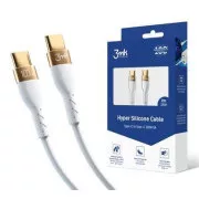 3mk podatkovni kabel - Hyper Silicone Cable C to C 2m 100W, bijeli