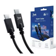 3mk podatkovni kabel - Hyper kabel 4k60Hz 1m 100W C na C, crni