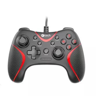 C-TECH gamepad Theon za PC/PS3, 2 programabilna makro gumba, 2x analogni, X-ulaz, vibracija, 1,8 m kabel