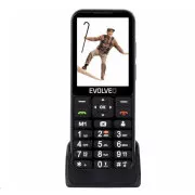 EVOLVEO EasyPhone LT, mobitel za starije osobe sa postoljem za punjenje, crni