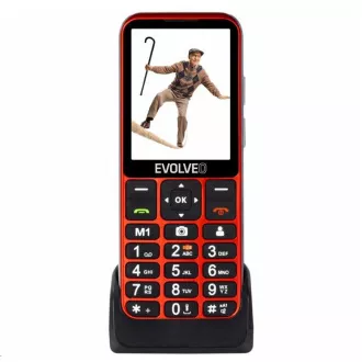 EVOLVEO EasyPhone LT, mobitel za starije osobe sa postoljem za punjenje, crveni EVOLVEO EasyPhone LT, mobitel za starije osobe sa postoljem za punjenje, crveni