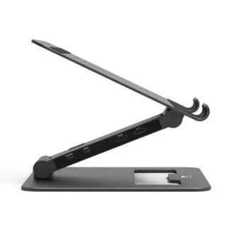 PORT priključna stanica s podesivim postoljem za prijenosno računalo za do 7 perifernih uređaja putem USB-C, crna PORT priključna stanica s podesivim postoljem za prijenosno računalo za do 7 perifernih uređaja putem USB-C, crna