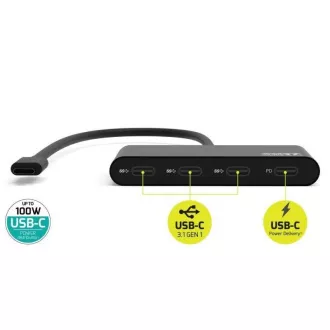 PORT hub USB-C s priključcima 3x USB-C 3.1 + 1x USB-C 100 W PD