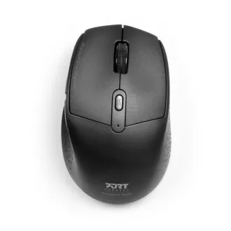 PORT punjivi miš s dvostrukom bežičnom vezom, BT, 2,4 GHz, USB-A/C, crni