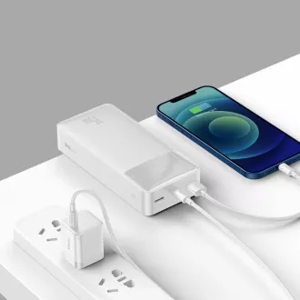Baseus Bipow powerbank s digitalnim zaslonom 30000mAh 15W bijeli