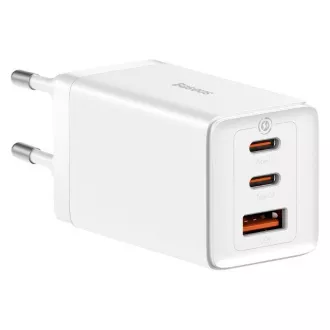 Baseus GaN5 Pro adapter za brzo punjenje 2x USB-C + USB-A 65W bijeli