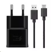 Samsung mrežni punjač EP-TA200EBE + EP-DG970BBE, USB-C, 15 W, crni - bulk