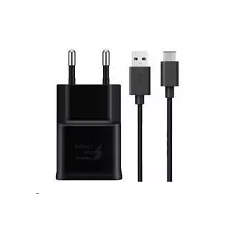Samsung mrežni punjač EP-TA200EBE + EP-DG970BBE, USB-C, 15 W, crni - bulk