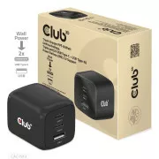 Club3D putni punjač 65W GAN tehnologija, 3 porta (2xUSB-C + USB-A), PPS, Power Delivery(PD) 3.0 Support