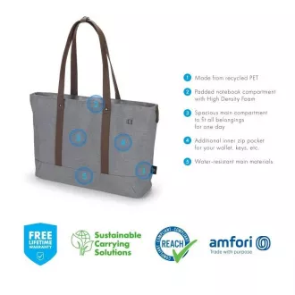 DICOTA Shopper Eco MOTION 13-14.1\" svijetlo siva