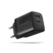 AXAGON ACU-PQ30 Sil mrežni punjač 30W, 2x port (USB-A + USB-C), PD3.0/PPS/QC4+/SFC/AFC/Apple, crni