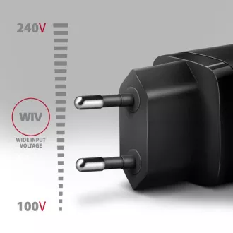 AXAGON ACU-PQ30, Sil mrežni punjač 30W, 2x port (USB-A + USB-C), PD3.0/PPS/QC4+/SFC/AFC/Apple, crni