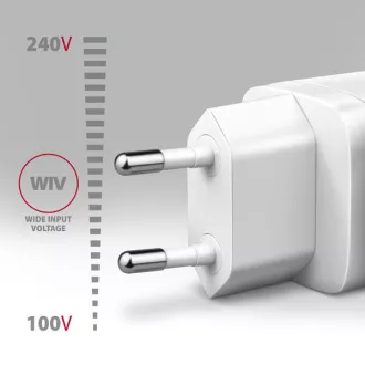 AXAGON ACU-PQ30W, Sil mrežni punjač 30W, 2x port (USB-A + USB-C), PD3.0/PPS/QC4+/SFC/AFC/Apple, bijeli