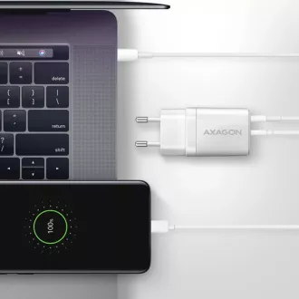 AXAGON ACU-PQ30W, Sil mrežni punjač 30W, 2x port (USB-A + USB-C), PD3.0/PPS/QC4+/SFC/AFC/Apple, bijeli