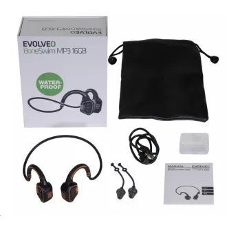 EVOLVEO bežične slušalice BoneSwim MP3 16GB, na jagodice, narančaste