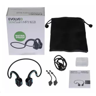 EVOLVEO bežične slušalice BoneSwim MP3 16GB, na jagodice, plave