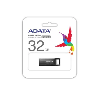 ADATA Flash Disk 32GB UR340, USB 3.2 Dash Drive, sjajni crni metal