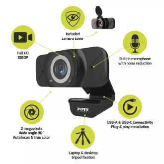 PORT USB kamera Web kamera, Full HD 1080P